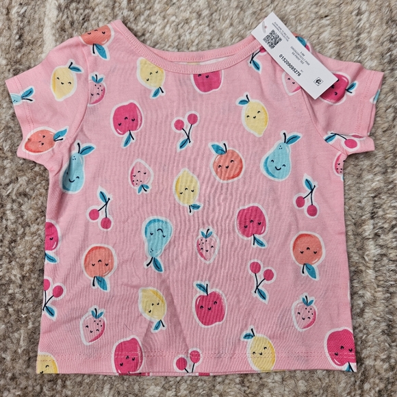 Garanimals Baby Girls Shirt 3 to 6 Months Pink Fruit Print Knit Tee - Picture 1 of 5